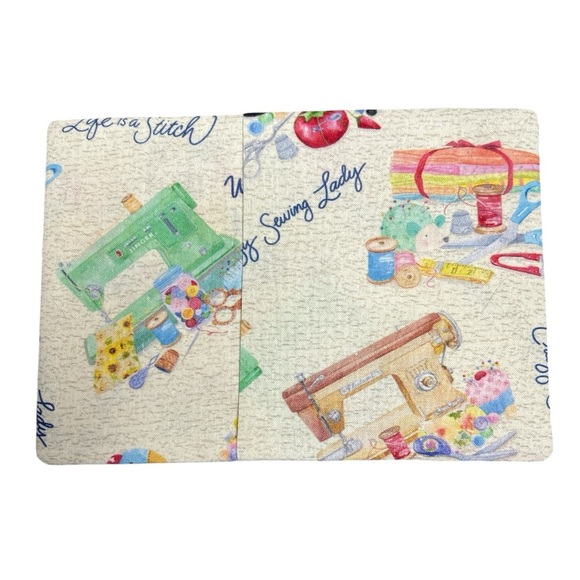 Hand Crafted Mug Rug Coaster Embroidered Cotton Fabric Padded Absorbs Liquid - Picture 9 of 10